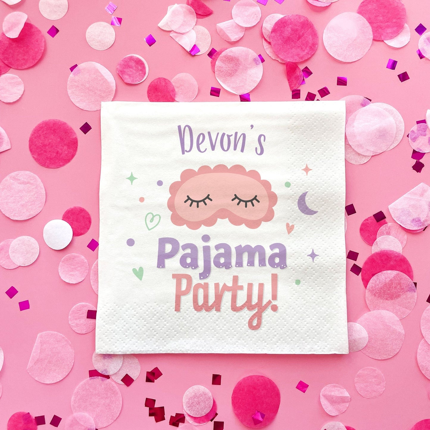 Custom Text Napkins - Pajama Party