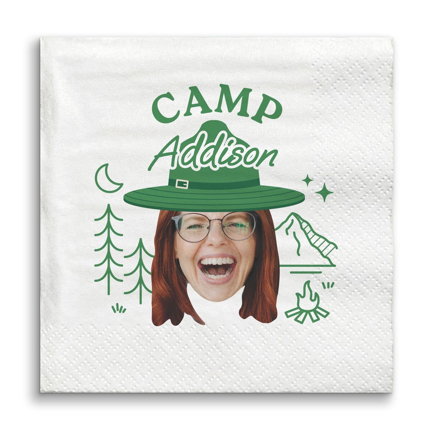 Custom Face Napkins - Camp Bach