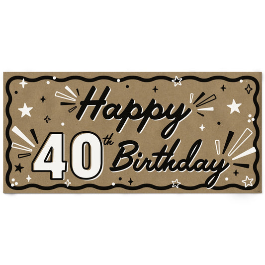 40th Birthday Kraft Banner
