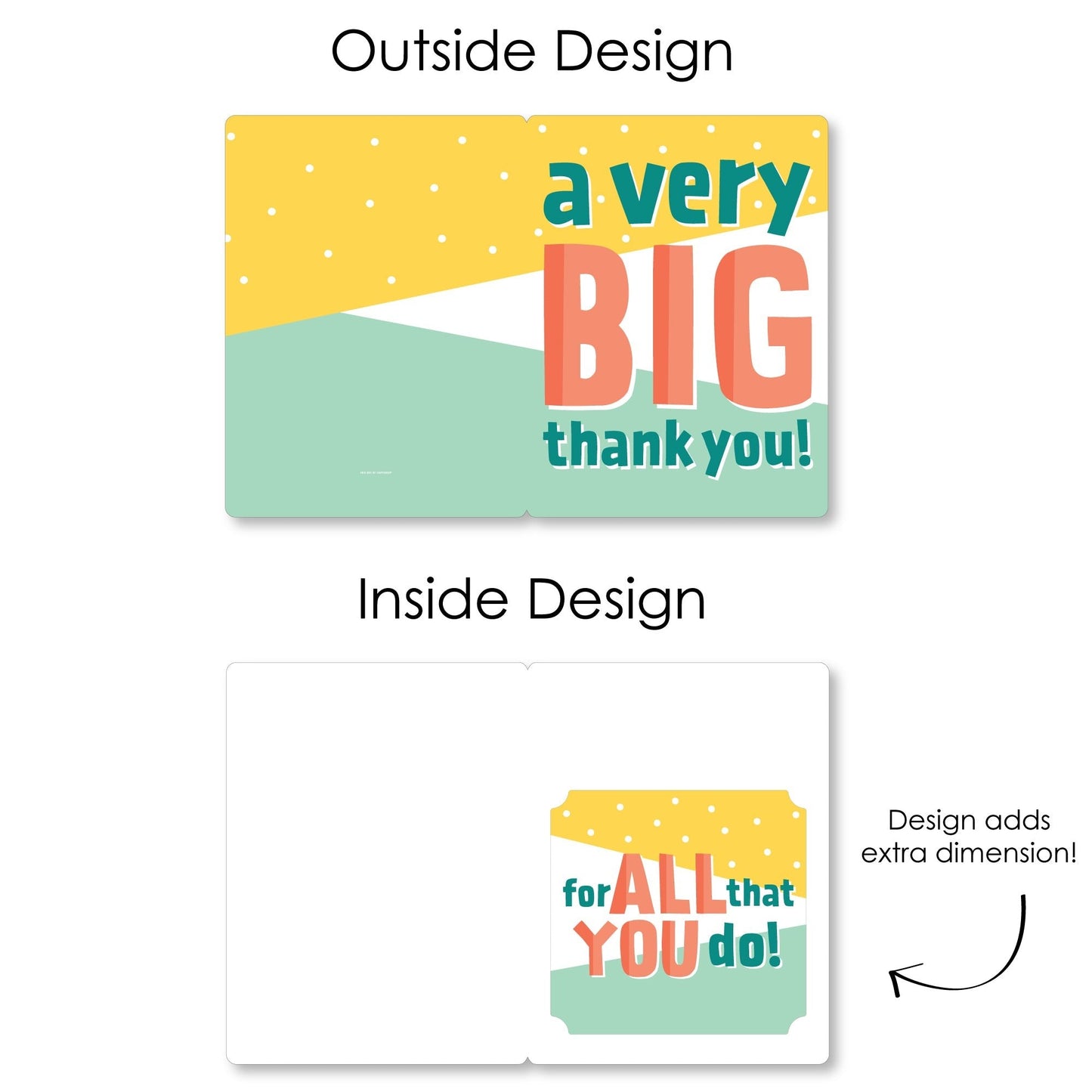 A Very Big Thank You - Gratitude Giant Greeting Card - Big Shaped Jumborific Card - 16.5 x 22 inches