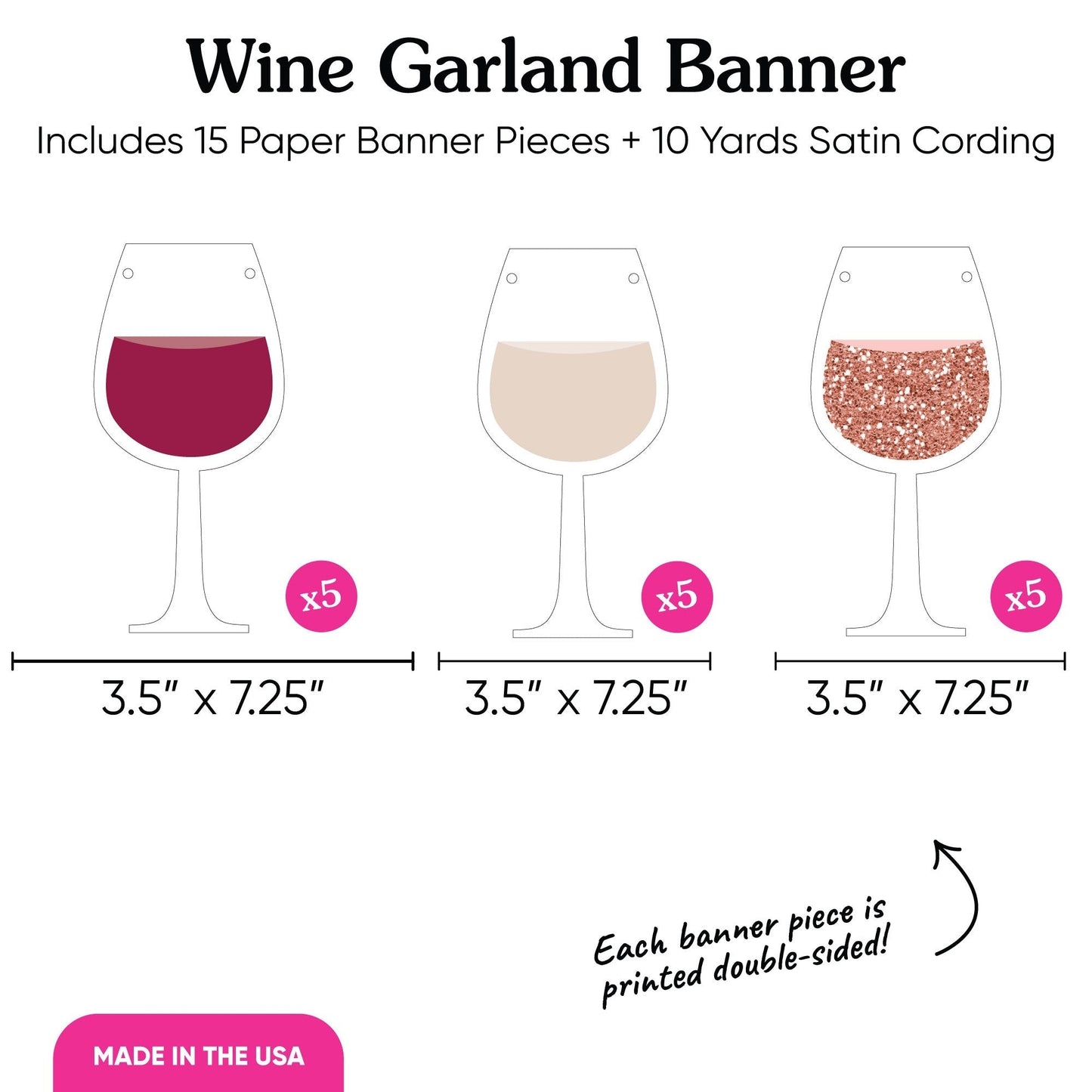 But First Wine Garland Banner - 15 Pc