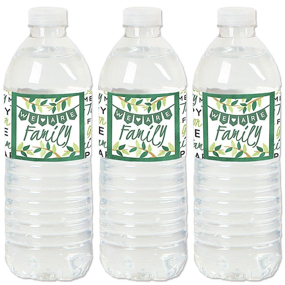 Family Tree Reunion - Family Gathering Party Water Bottle Sticker Labels - Set of 20