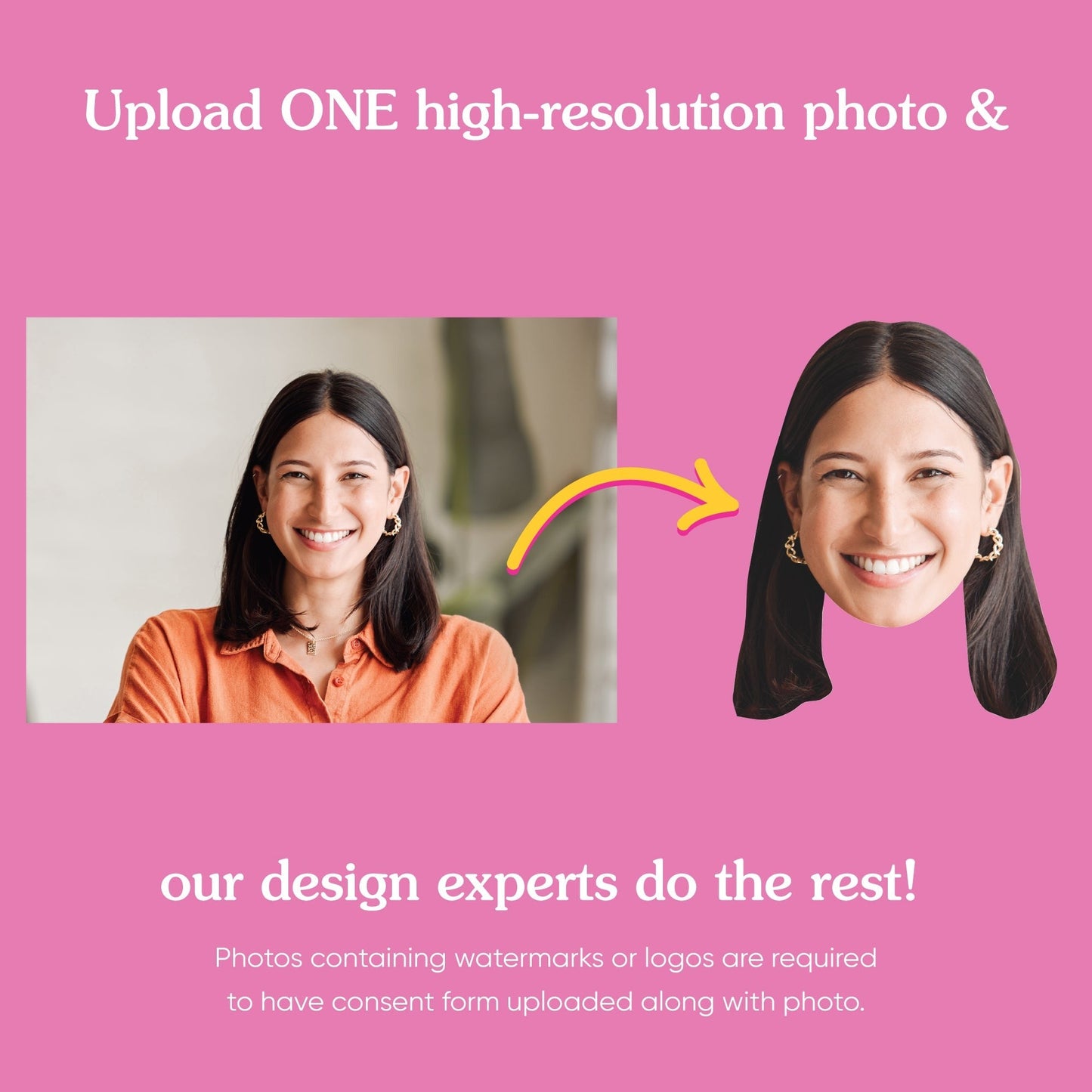 Custom Fun Face Big Head Cutouts - Multiple Sizes - 1 Piece