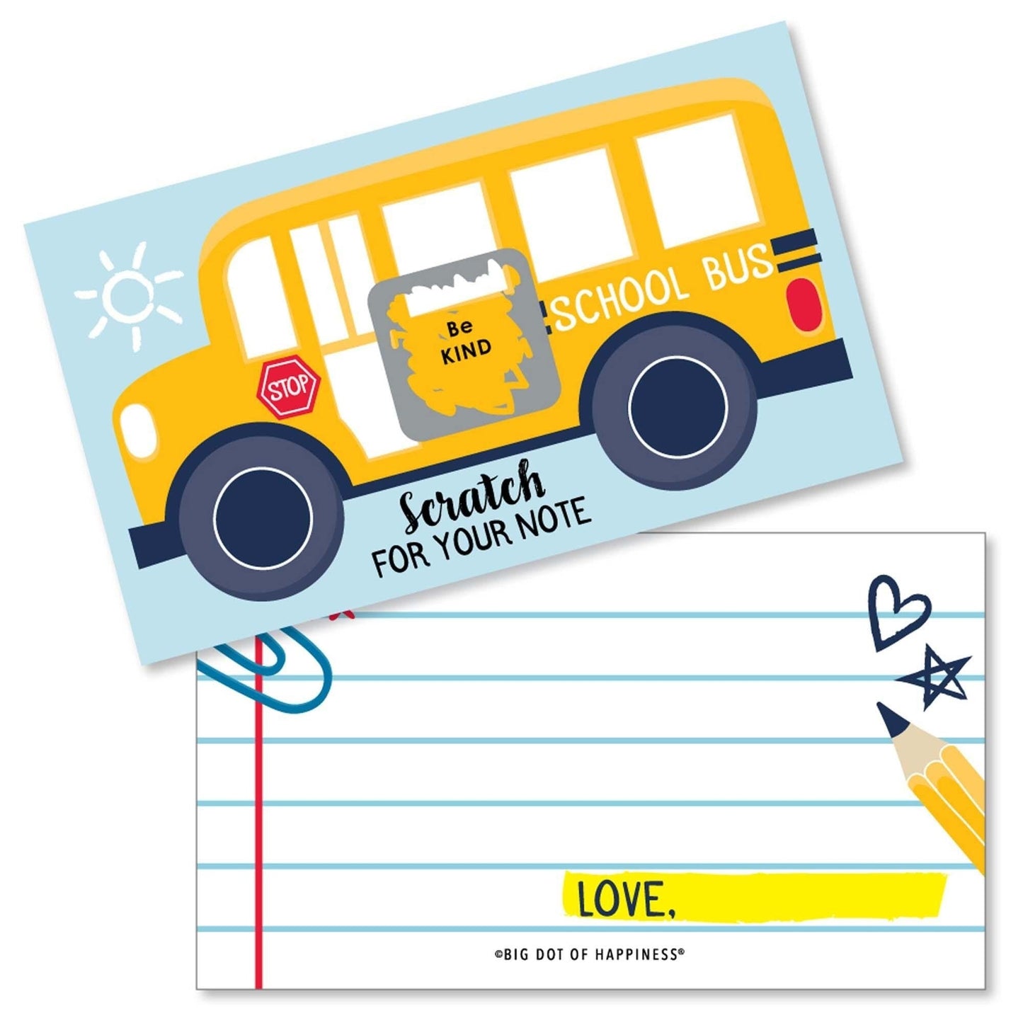 Back to School - First Day of School Kids Lunch Box Notes - Scratch Off Cards - 22 ct