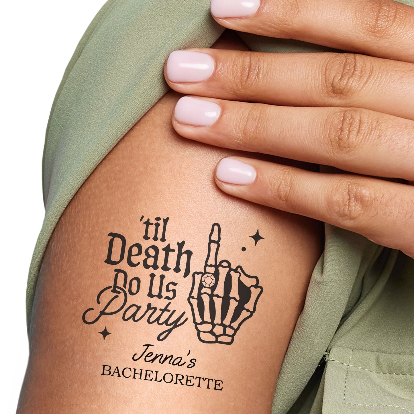 Custom Text Tattoo - Til Death Do Us Party - 12 Ct