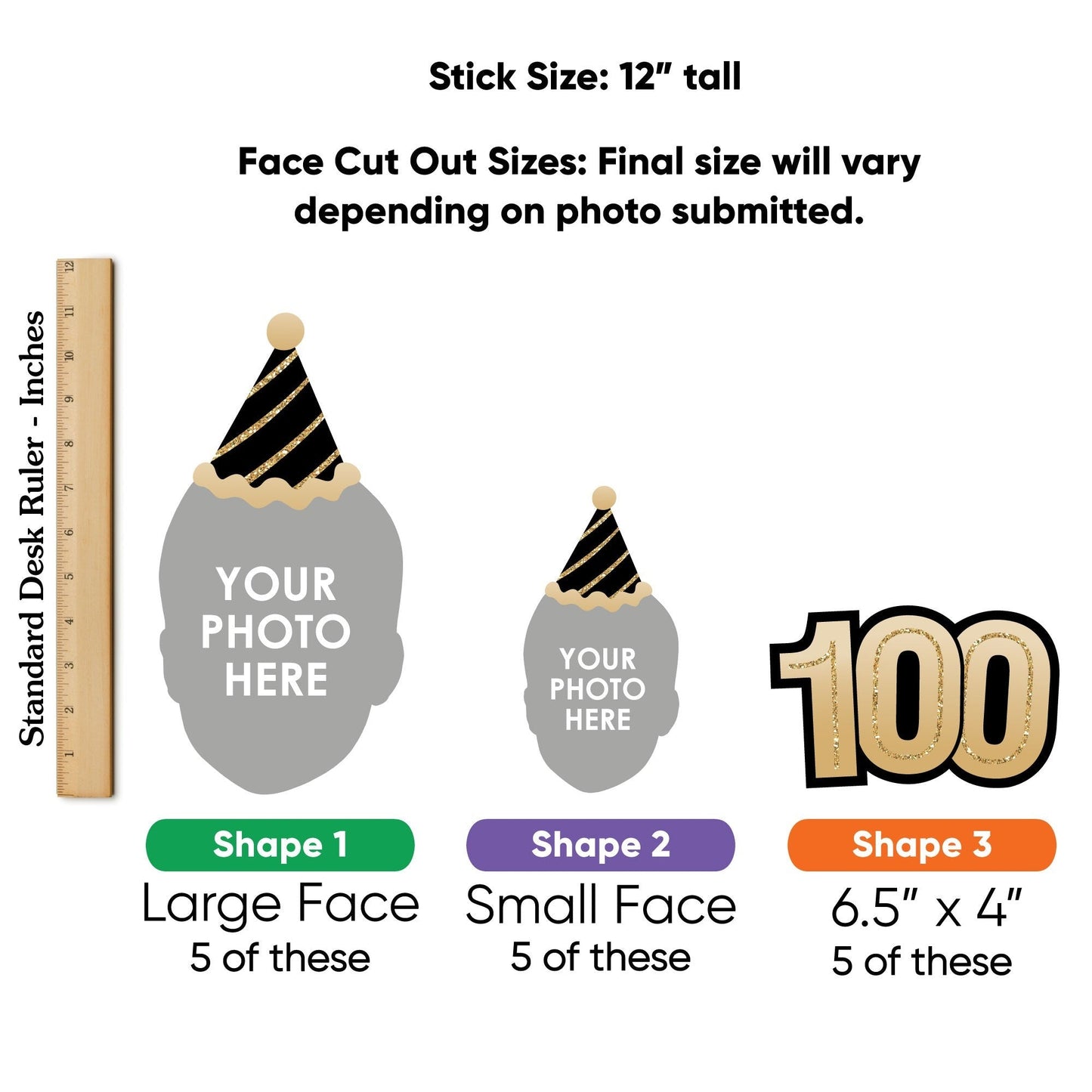 Custom Photo 100th Birthday Table Toppers - 15 Ct