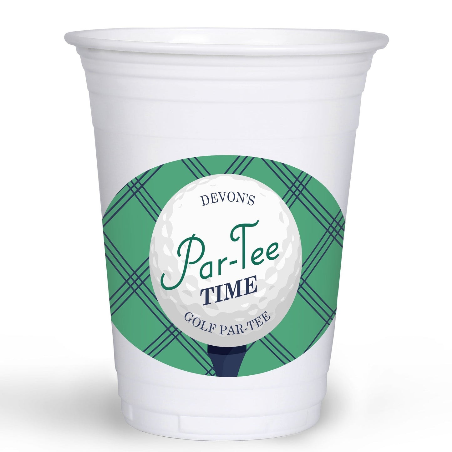 Custom Text Party Cups - Golf - 16 Ct