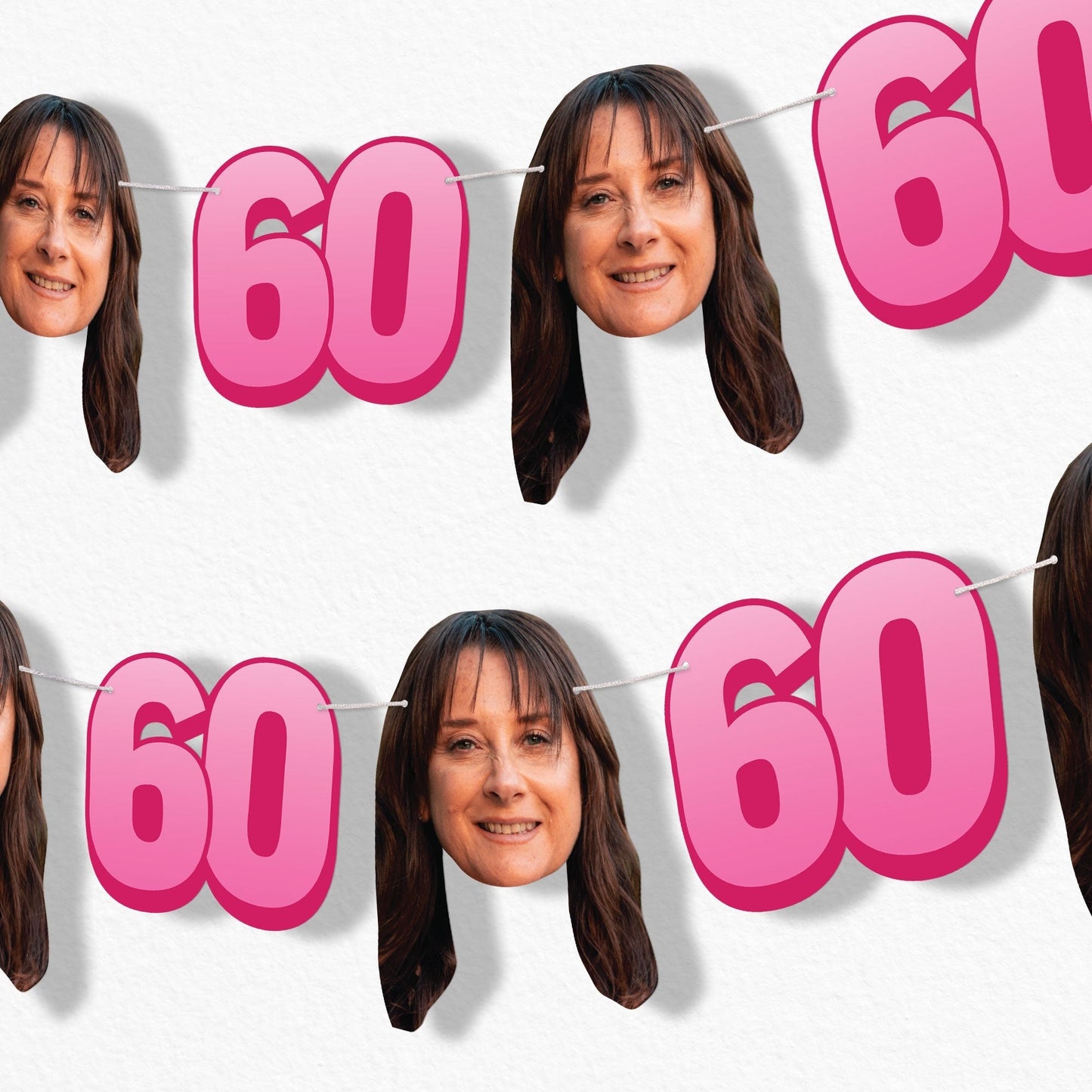 Custom Face 60th Birthday Garland Banner