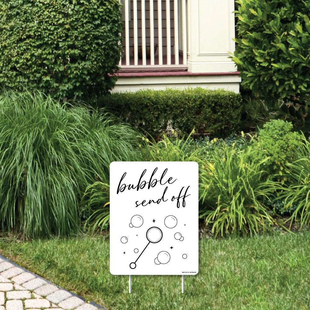 Bubble Send Off Wedding Yard Sign