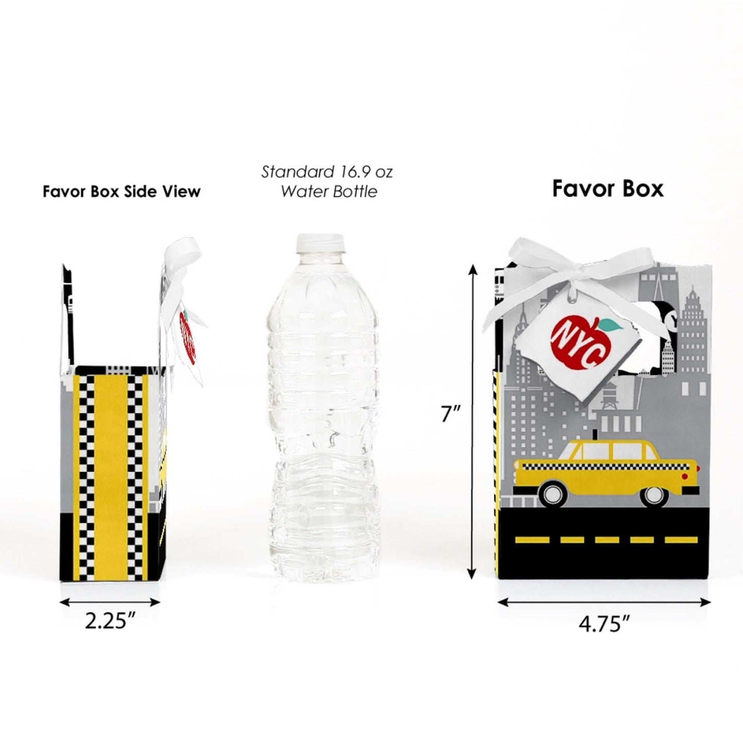 NYC Cityscape - New York City Party Favor Boxes - Set of 12