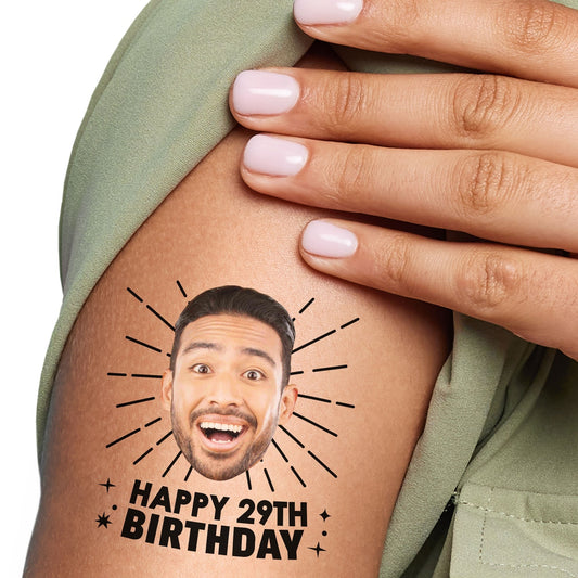 Custom Adult Happy Birthday Temporary Tattoos - 12 Ct