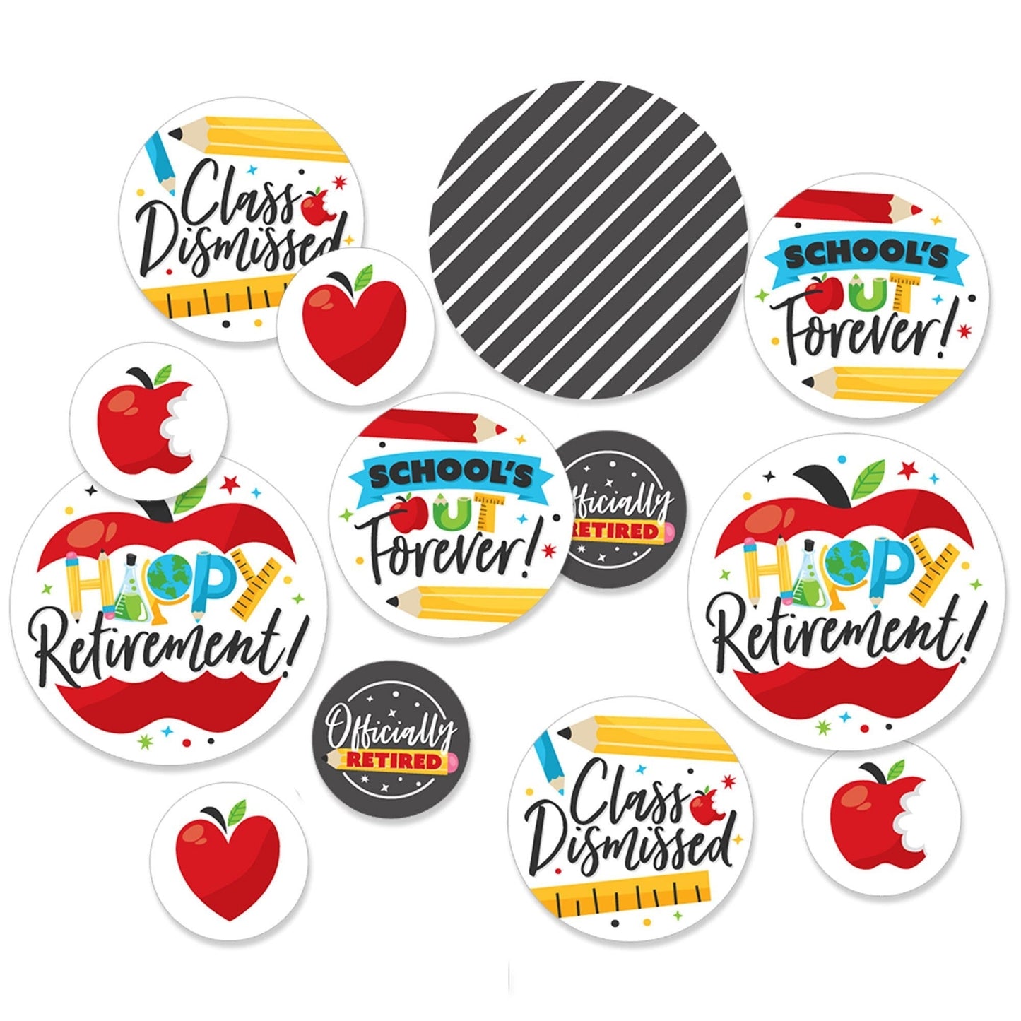 Teacher Retirement - Happy Retirement Party Giant Circle Confetti - Party Decorations - Large Confetti 27 Count
