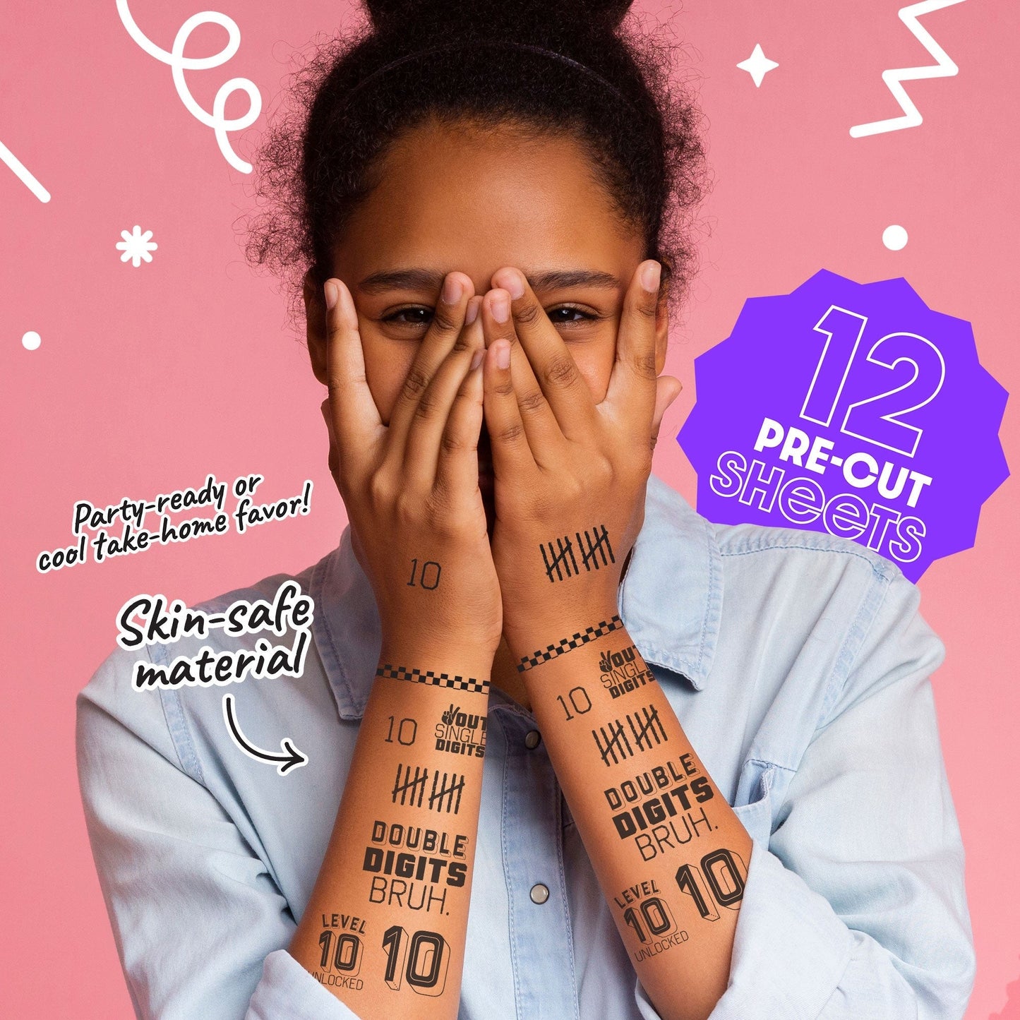 10th Birthday Bruh Temporary Tattoos - 84 Ct