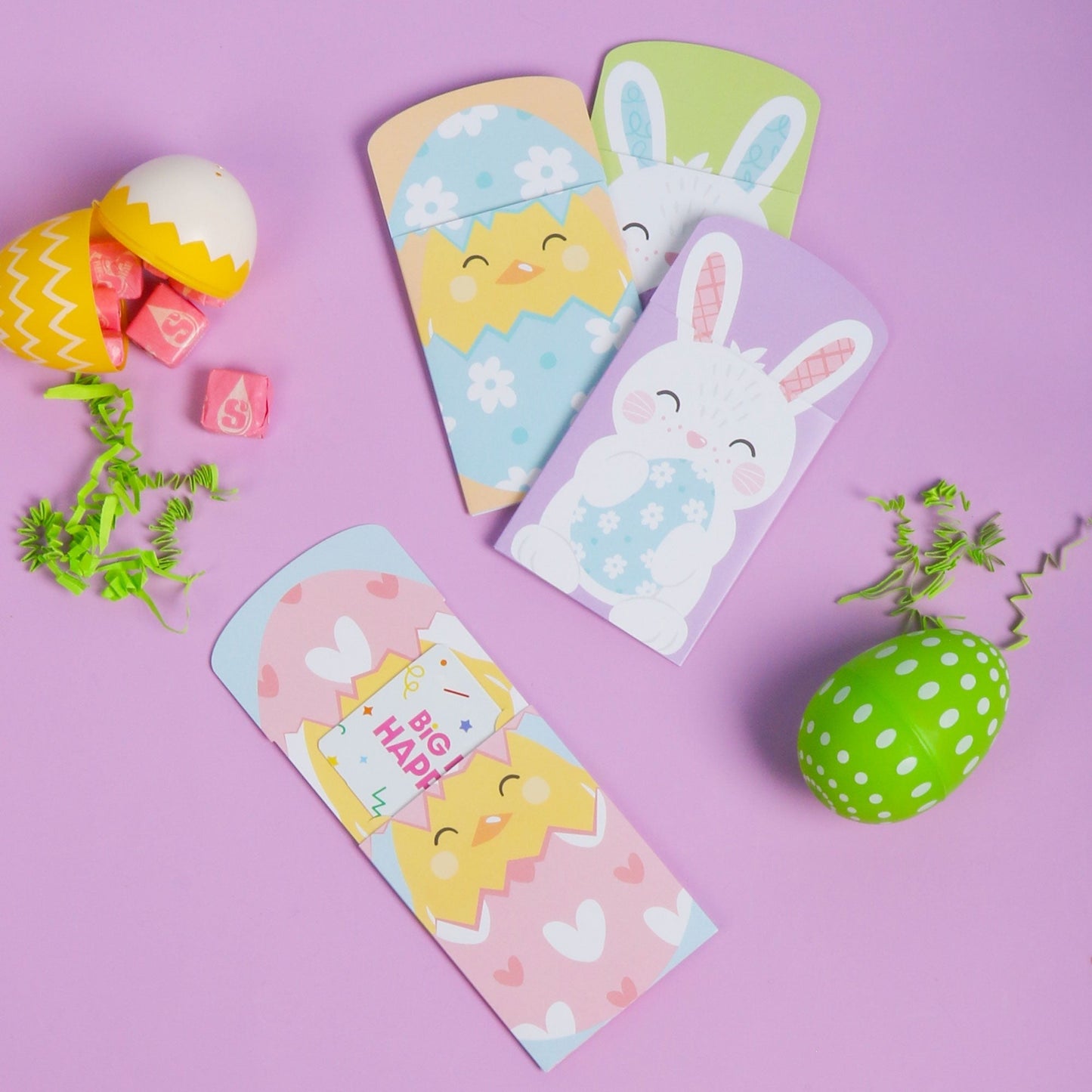 Assorted Spring Easter Bunny Nifty Gifty Card Holders - 8 Ct