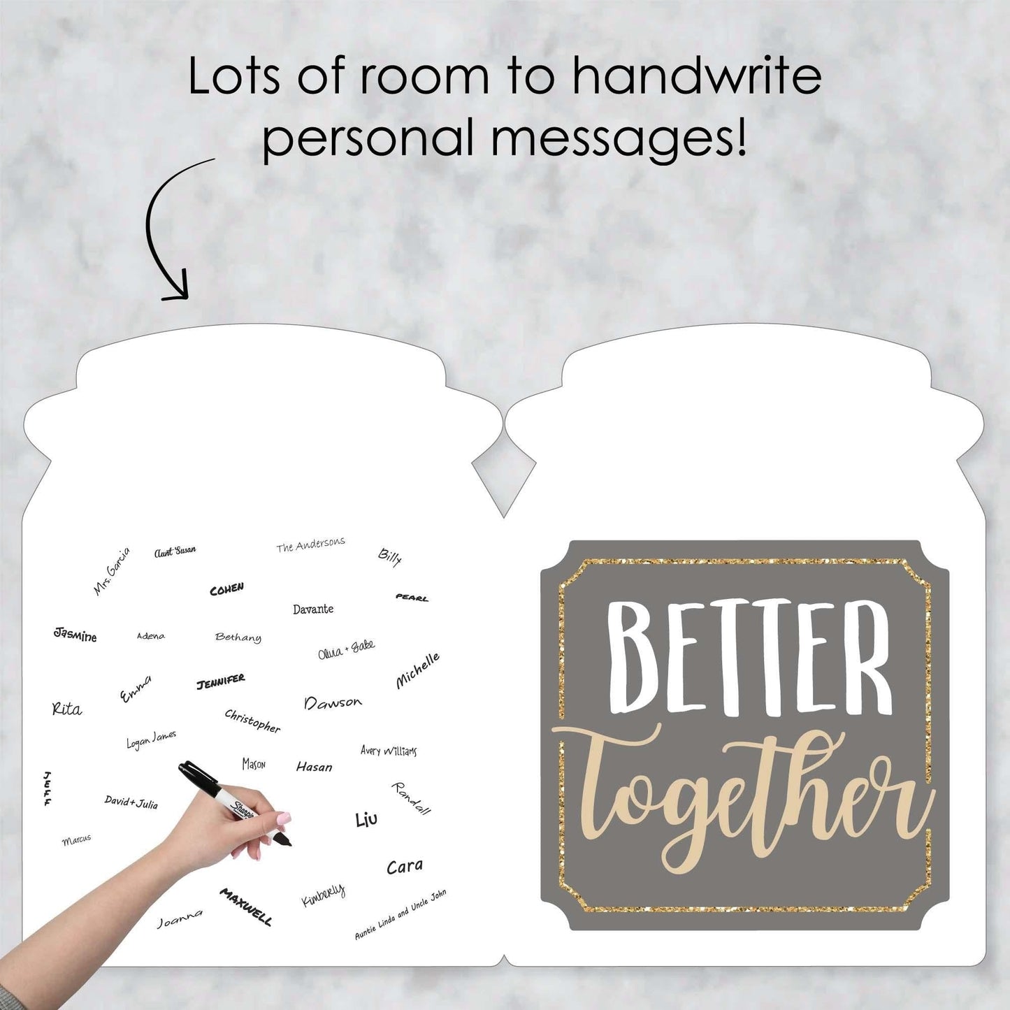 Happy Anniversary - Gold and Silver Wedding Anniversary Congratulations Giant Greeting Card - Big Shaped Jumborific Card - 16.5 x 22 inches