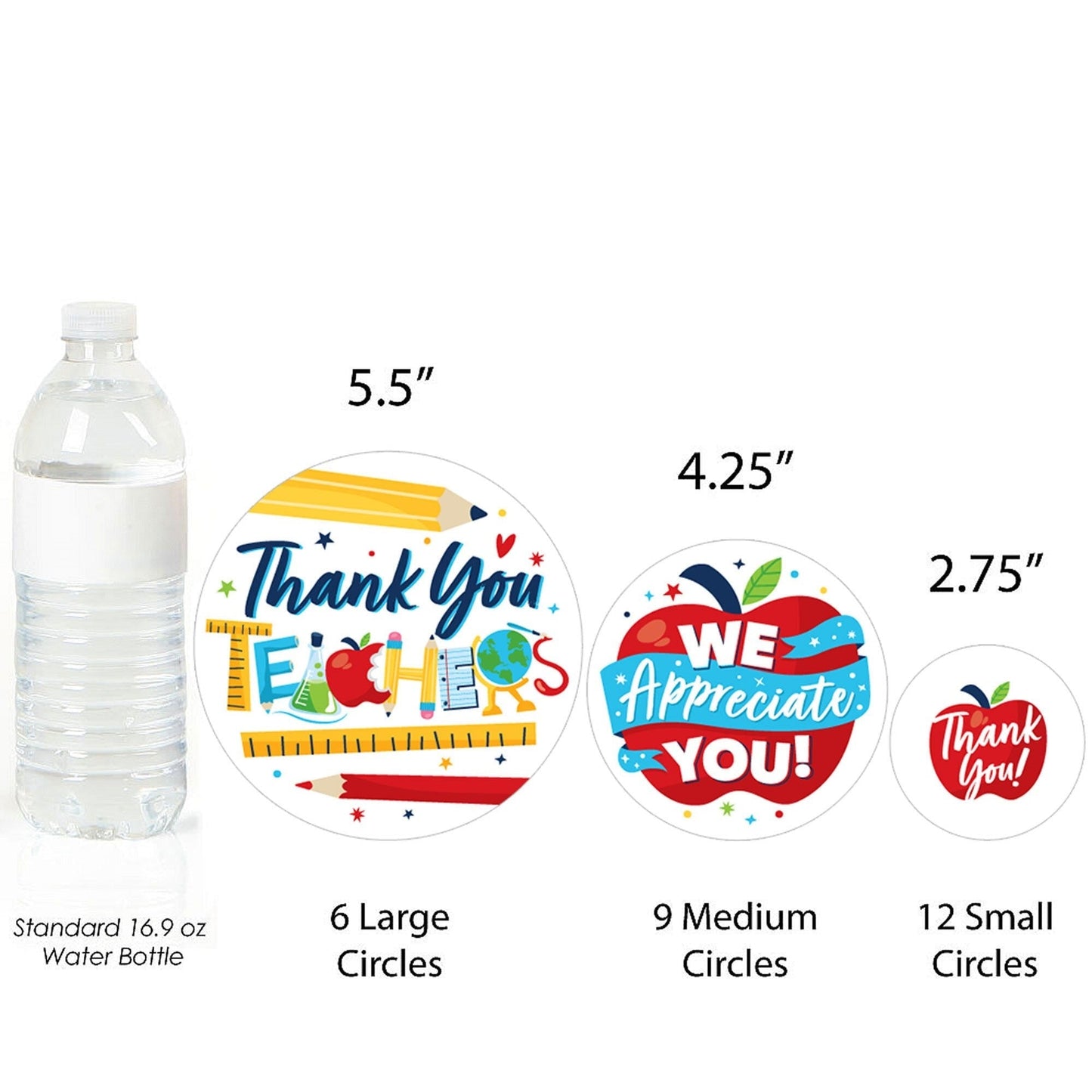 Thank You Teachers - Teacher Appreciation Giant Circle Confetti - Party Decorations - Large Confetti 27 Count