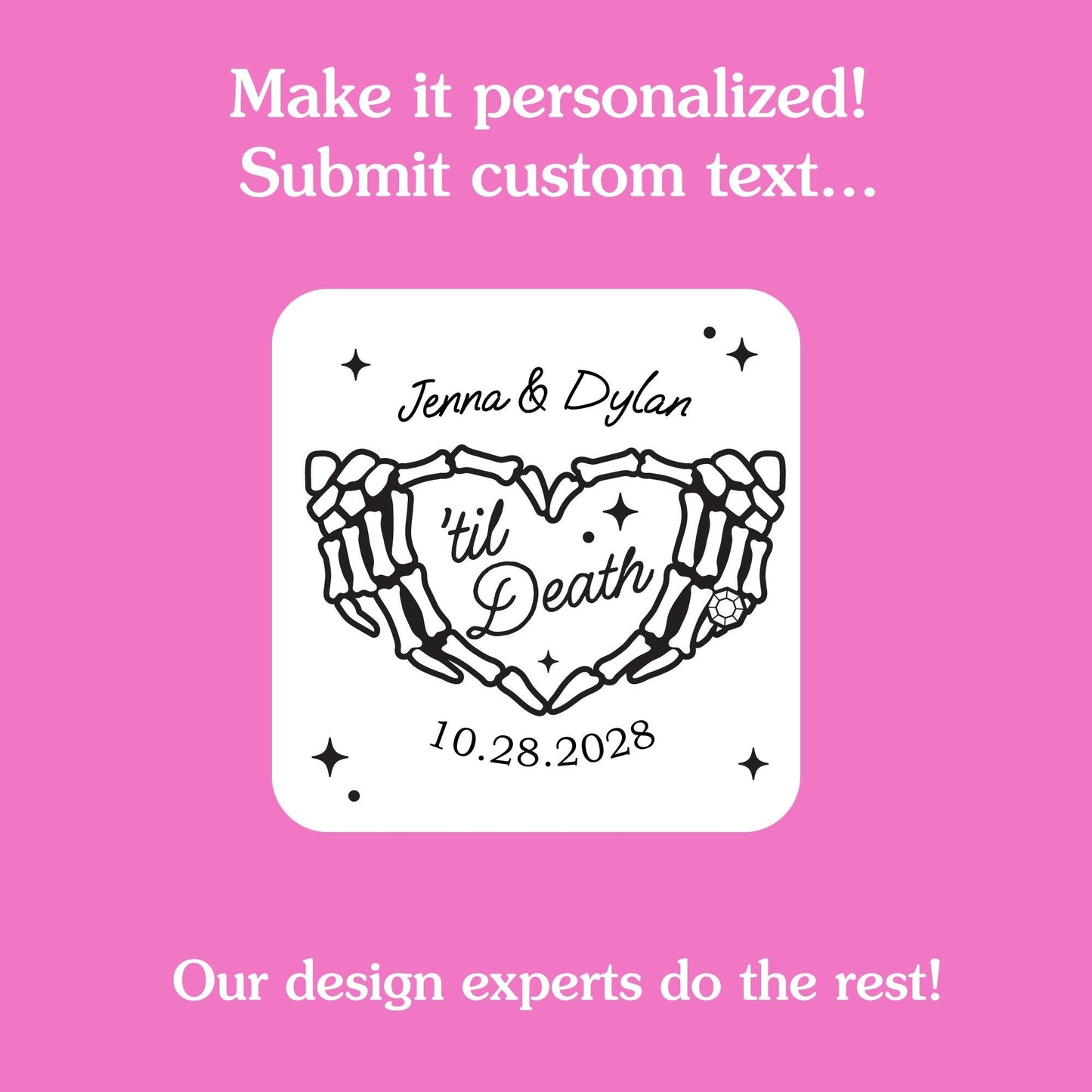Custom Text Tattoo - Til Death Wedding - 12 Ct