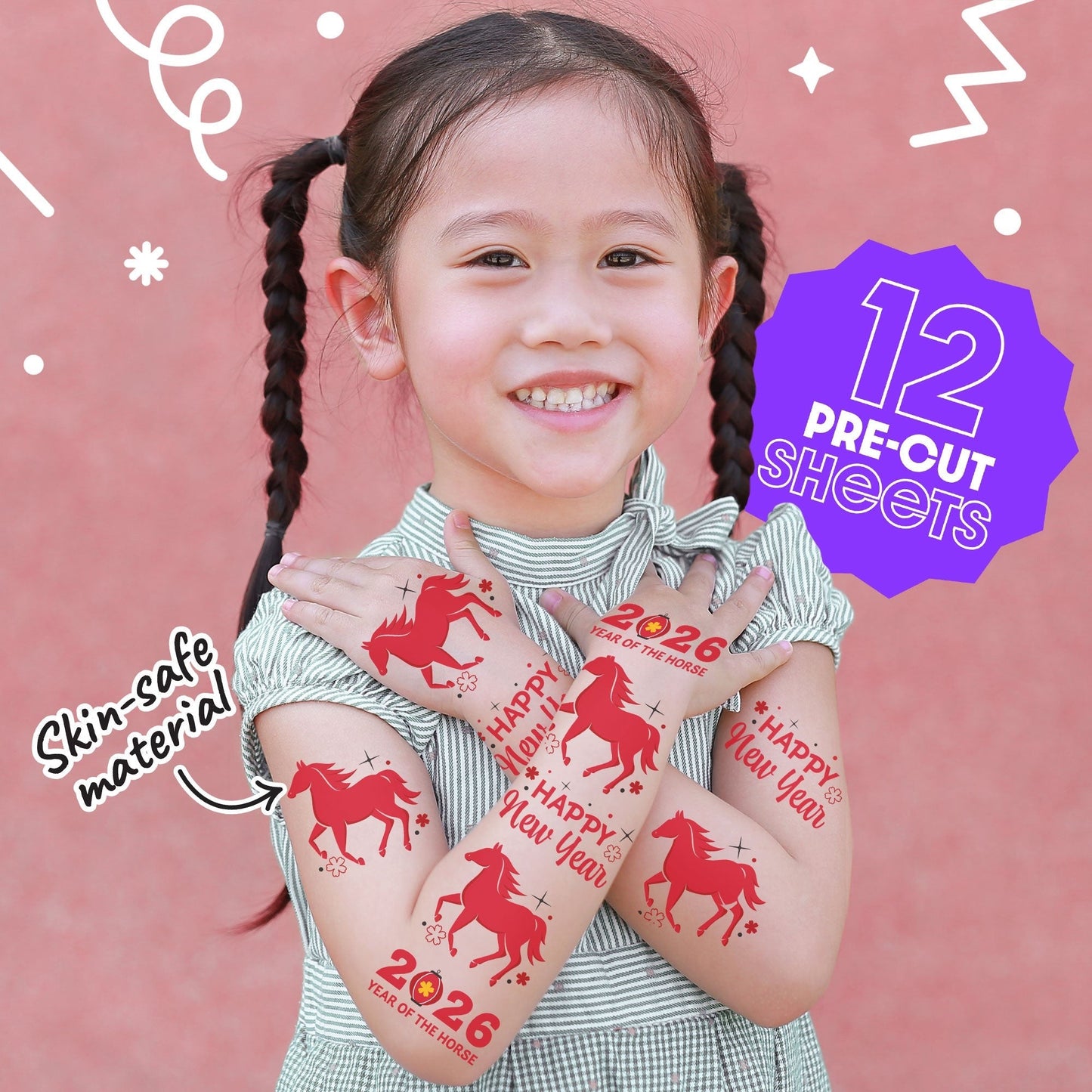 Lunar New Year Temporary Tattoos - 36 Ct