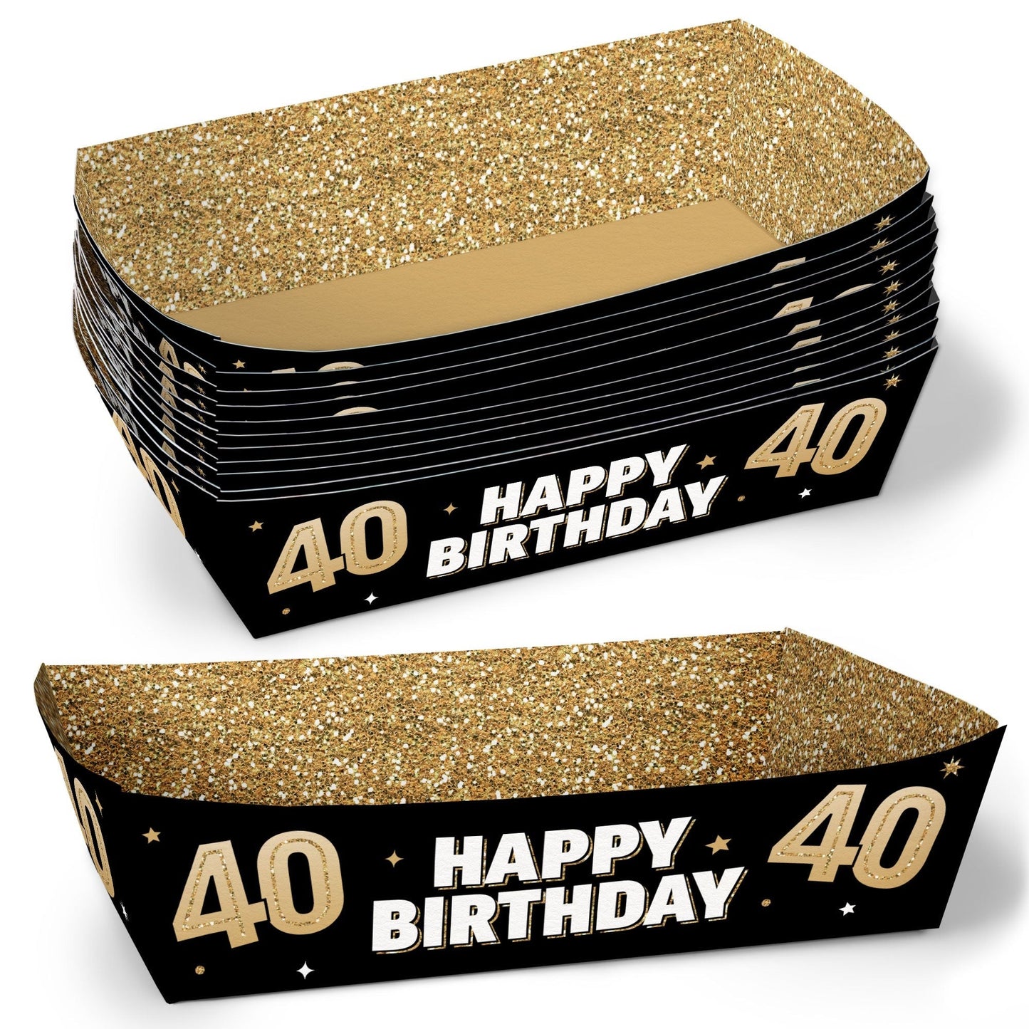 40th Birthday Party Paper Food Trays