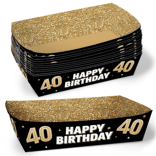40th Birthday Party Paper Food Trays