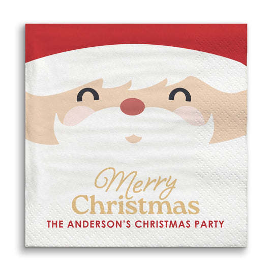 Custom Text Napkins - Jolly Santa
