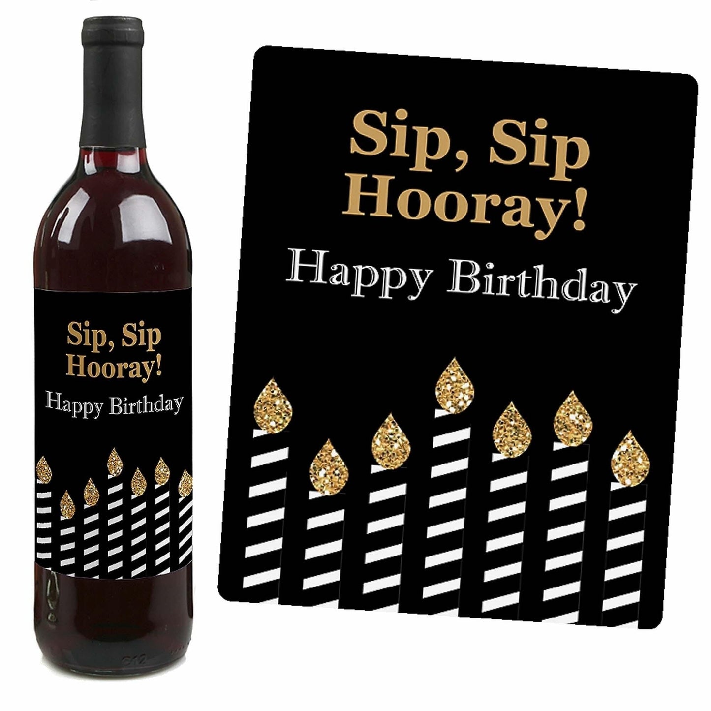 Adult 30th Birthday - Gold - Decorations for Women and Men - Wine Bottle Label Birthday Party Gift - Set of 4