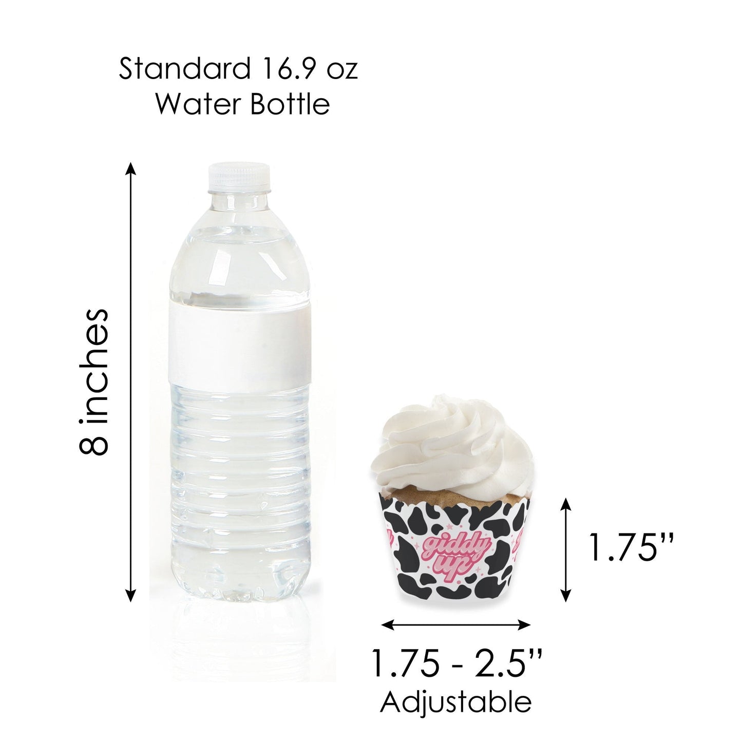 Rodeo Cowgirl - Cupcake Decoration - Pink Western Party Cupcake Wrappers and Treat Picks Kit - Set of 24