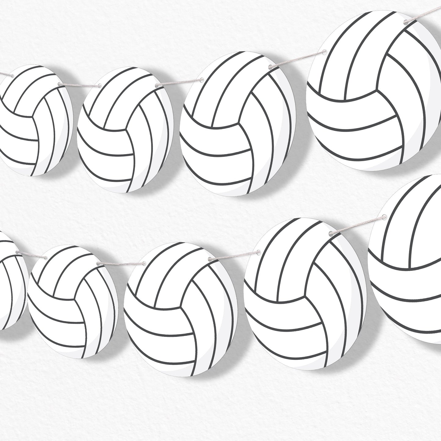 Volleyball Garland Banner - 15 Pc