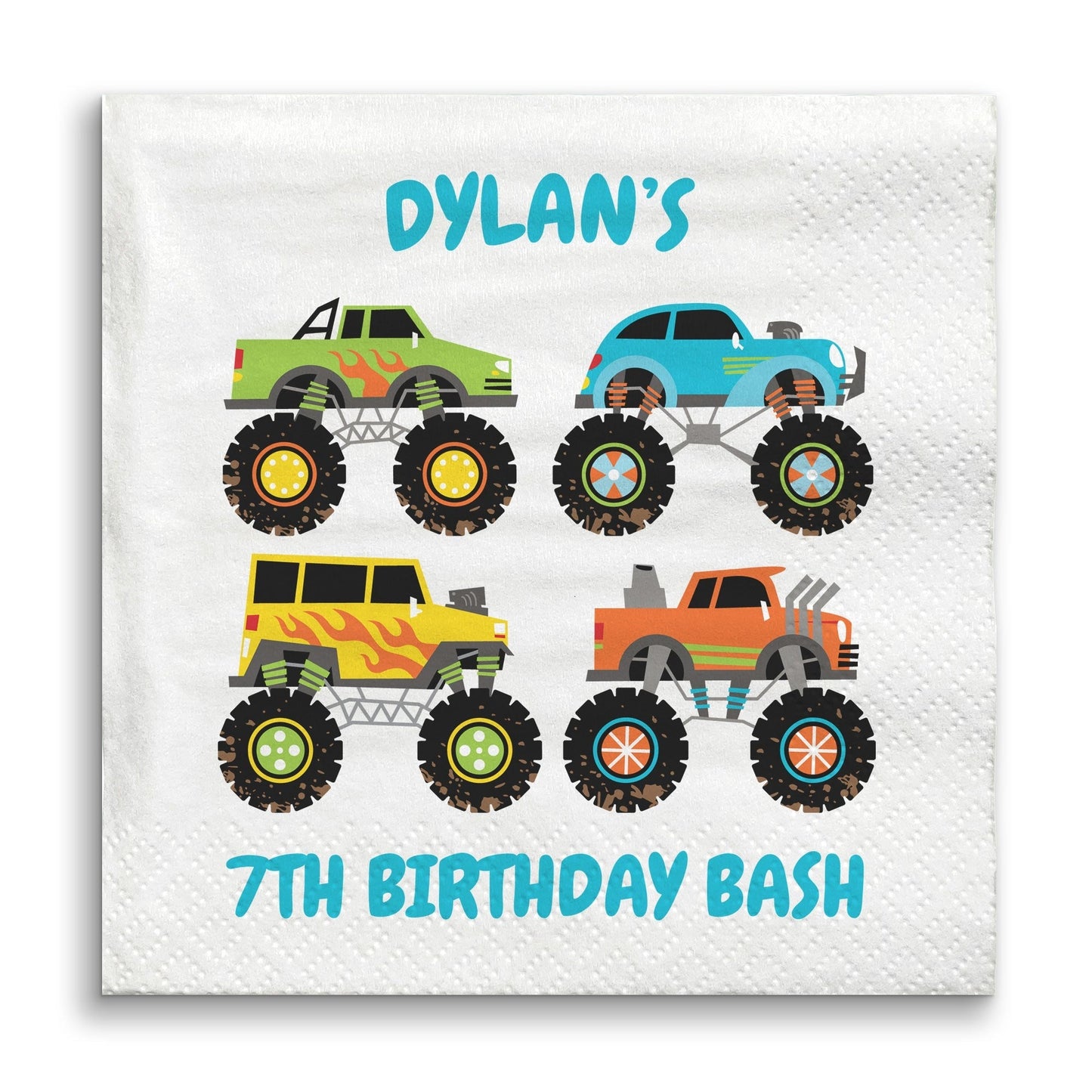 Custom Text Napkins - Monster Truck