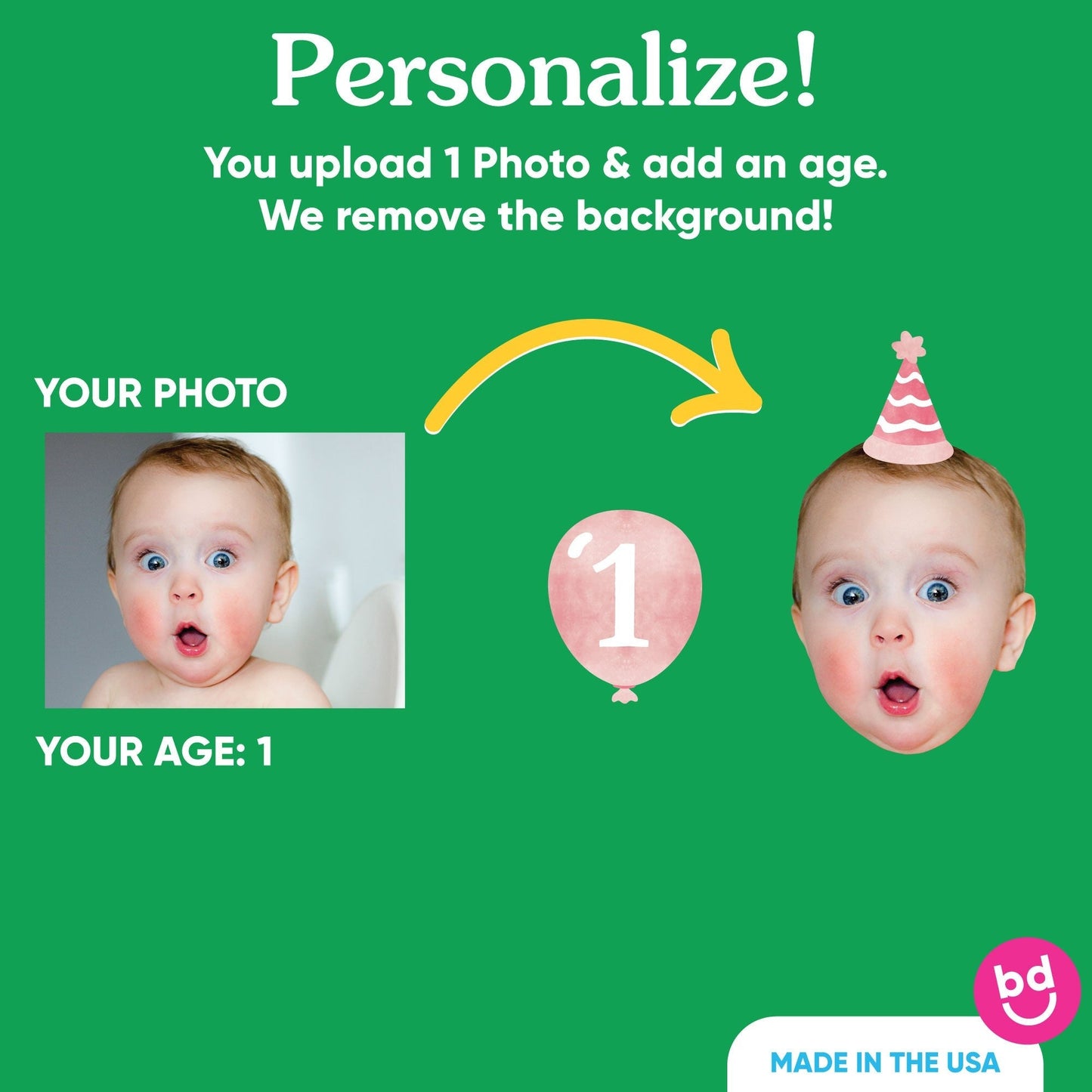Custom Photo Pink Silly Goose Cake Topper - 3 Pc