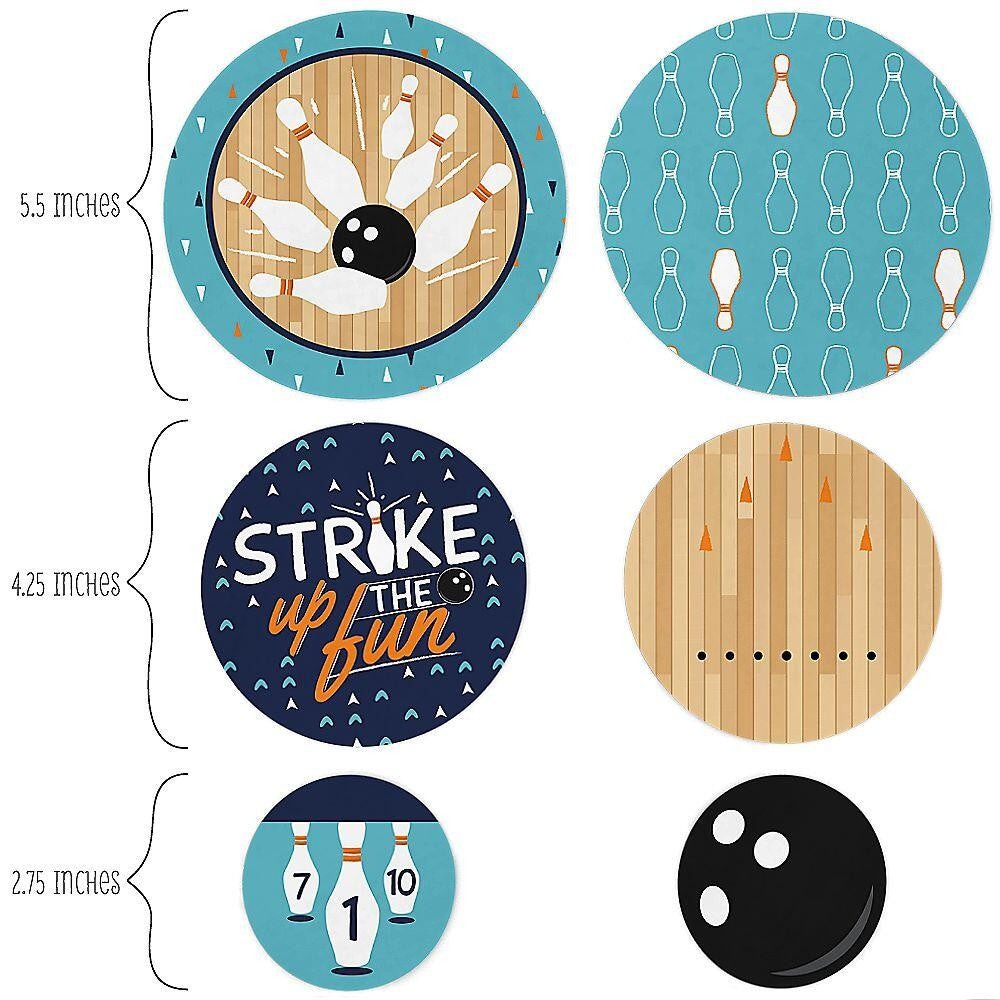 Strike Up the Fun - Bowling - Baby Shower or Birthday Party Giant Circle Confetti - Party Decorations - Large Confetti 27 Count