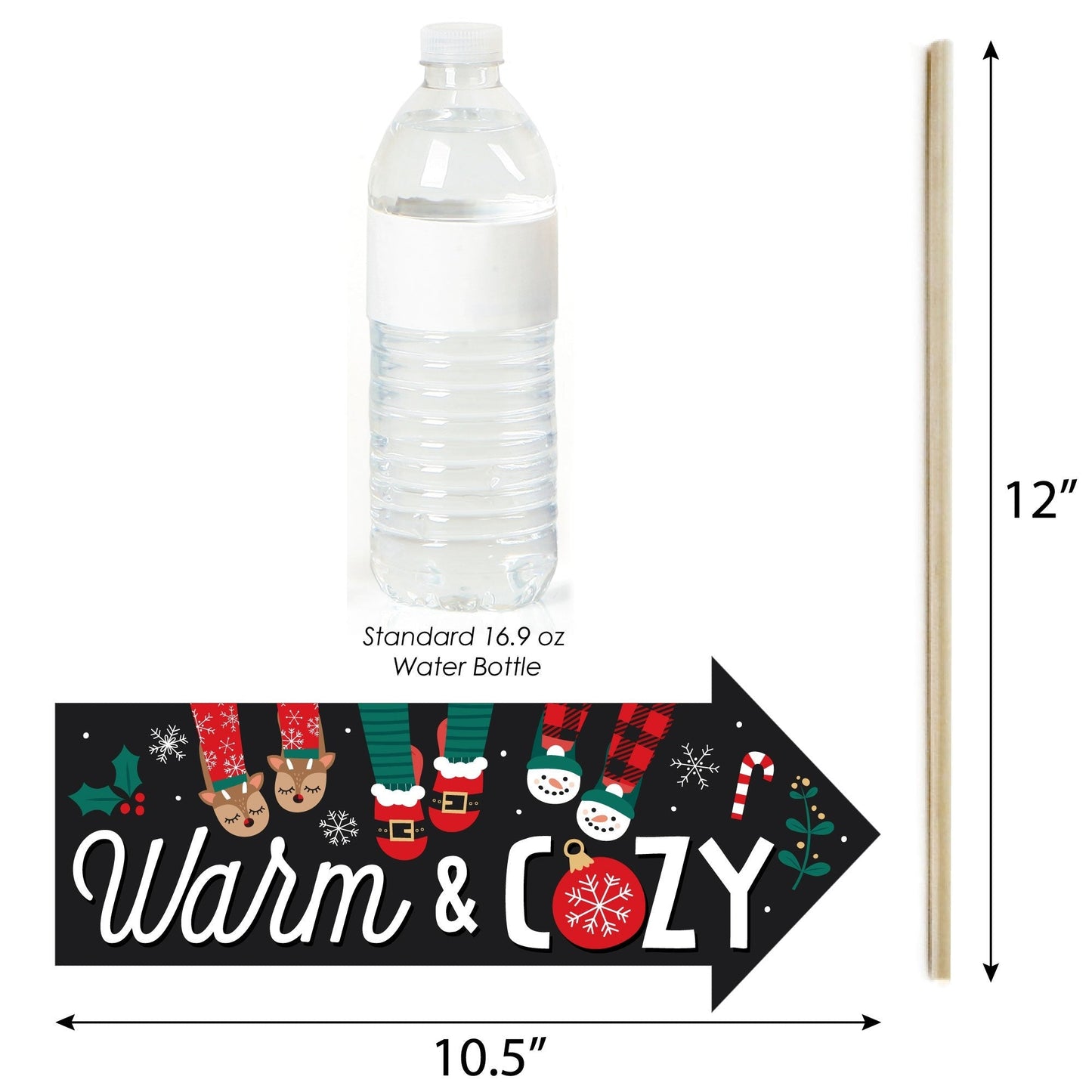 Funny Christmas Pajamas - Holiday Plaid PJ Party Photo Booth Props Kit - 10 Piece