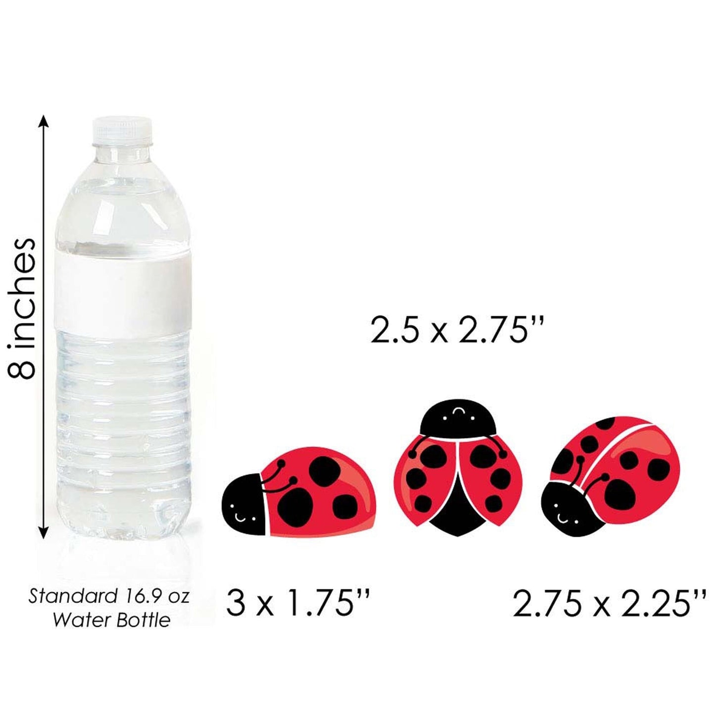 Happy Little Ladybug - DIY Shaped Baby Shower or Birthday Party Cut-Outs - 24 ct