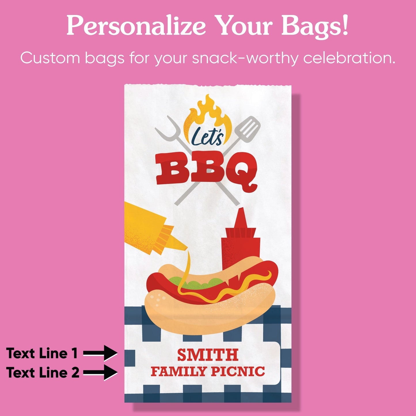 Custom Text Popcorn Bags - Summer BBQ