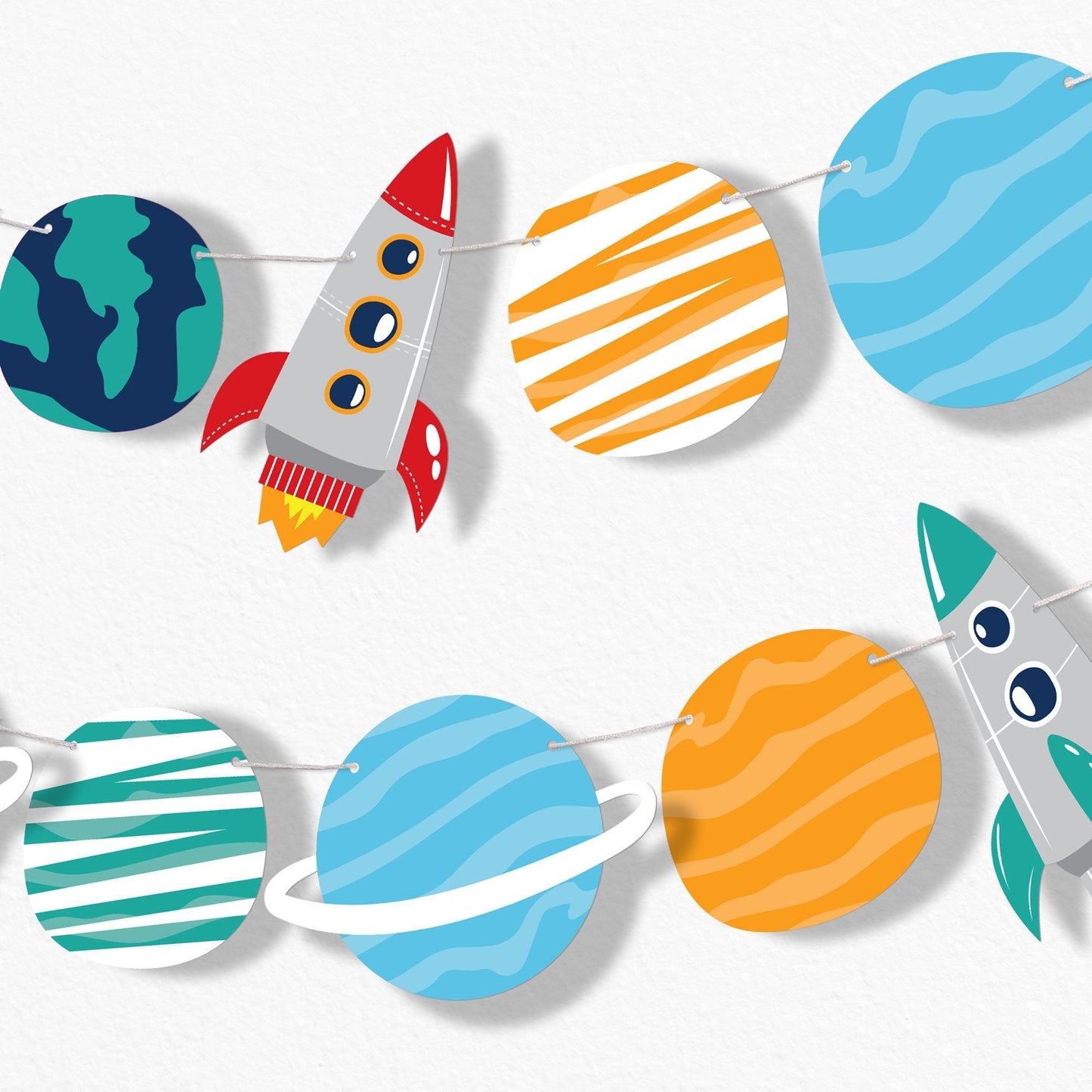 Outer Space Garland Banner - 15 Pc