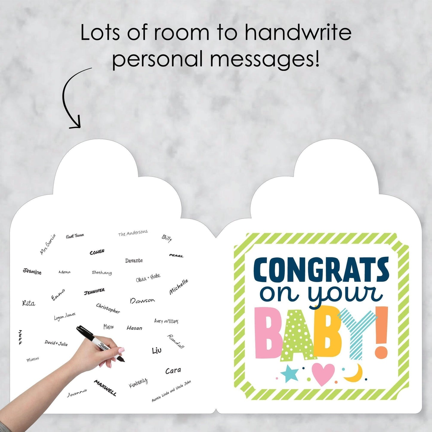 Colorful Baby Shower - Baby Shower Giant Greeting Card - Big Shaped Jumborific Card - 16.5 x 22 inches