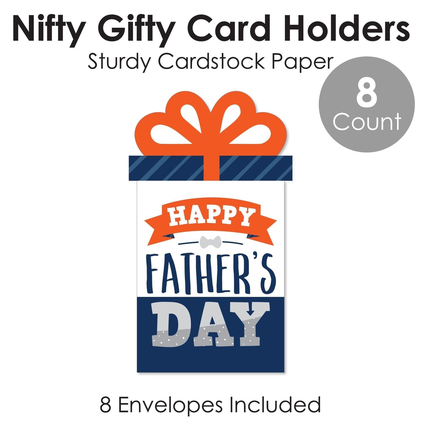 Happy Father's Day - We Love Dad Party Money and Gift Card Sleeves - Nifty Gifty Card Holders - Set of 8