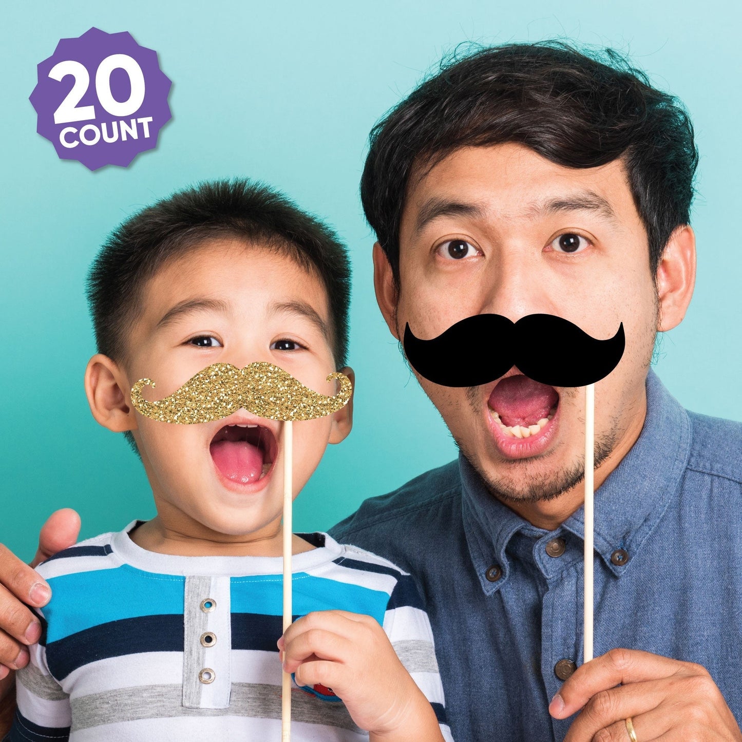 New Year's Eve - Gold - 2026 New Year's Eve Party Photo Booth Props Kit - 20 Count