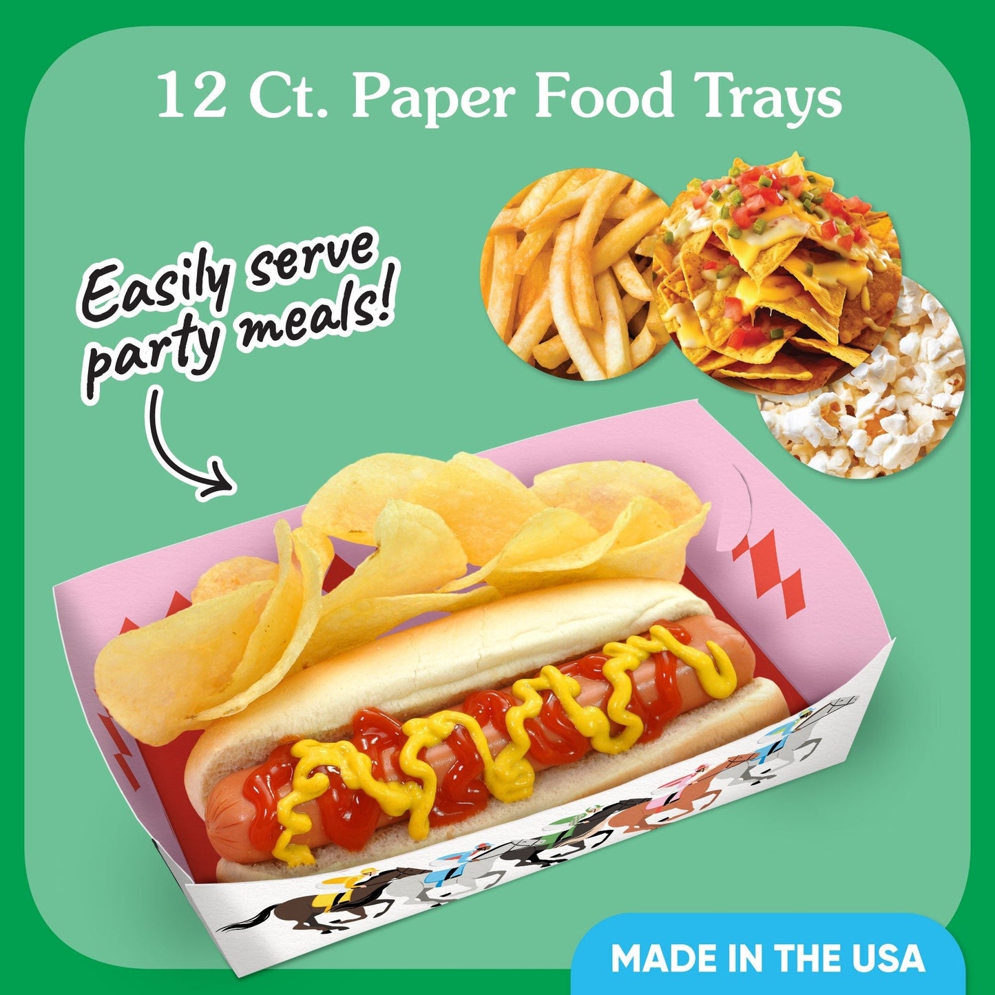 Derby Horse Race Paper Food Trays