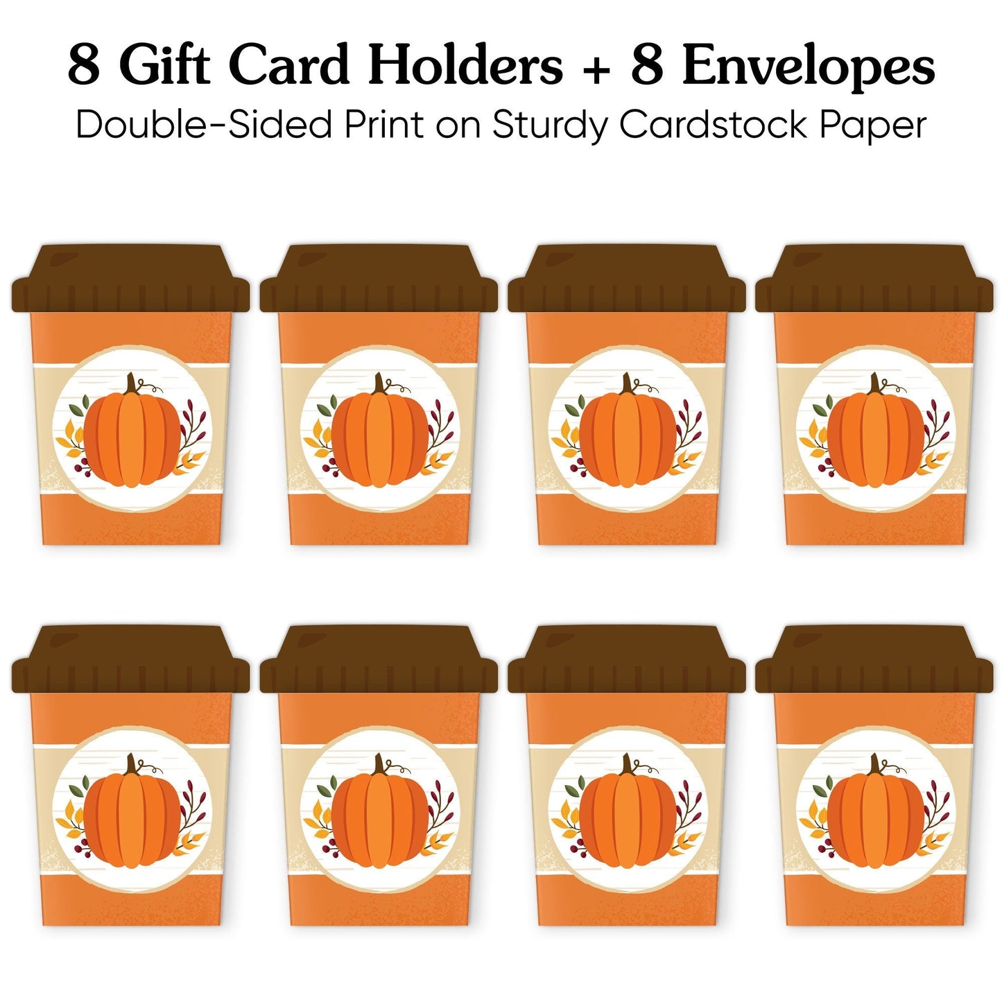 Fall Pumpkin Nifty Gifty Card Holders - 8 Ct