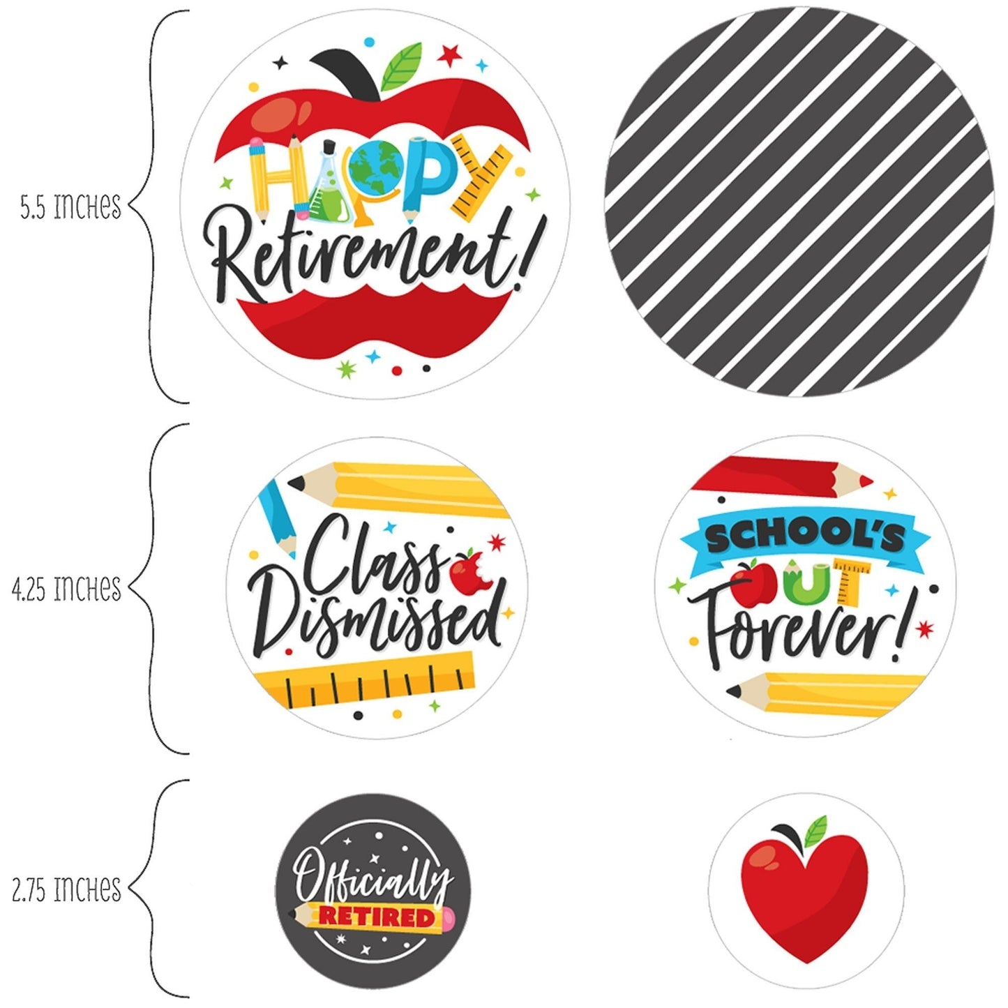 Teacher Retirement - Happy Retirement Party Giant Circle Confetti - Party Decorations - Large Confetti 27 Count