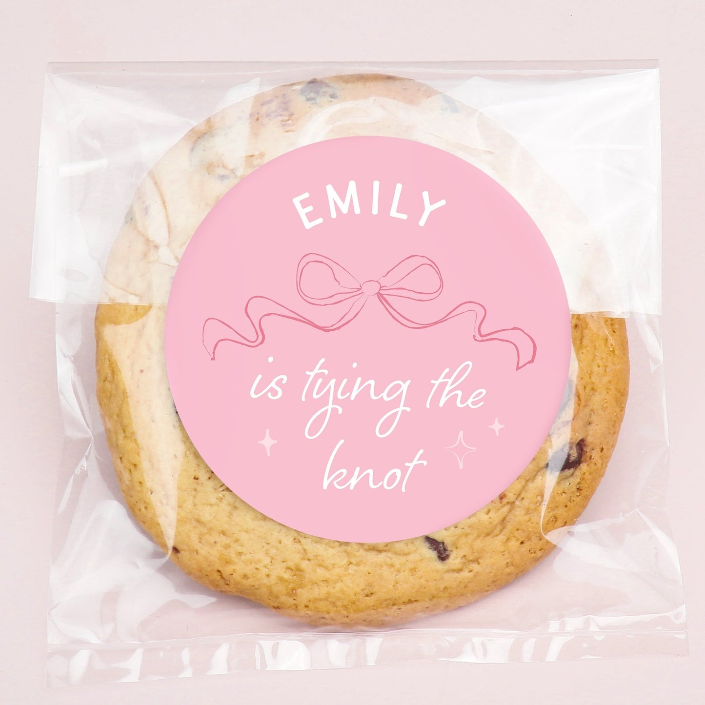 Custom Text Stickers & Clear Cookie Bags - Tying The Knot
