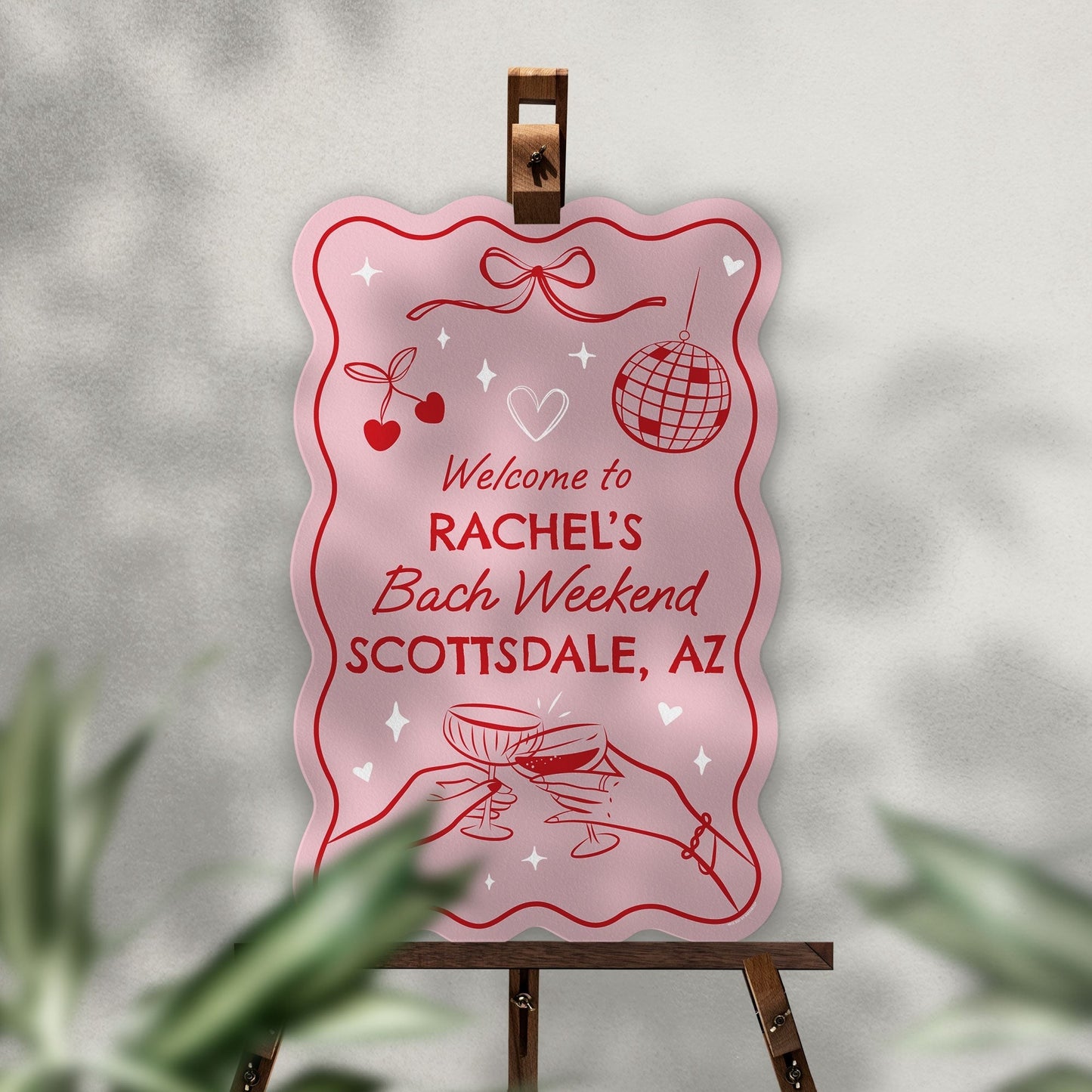 Custom Text Drinks with the Girls Welcome Sign