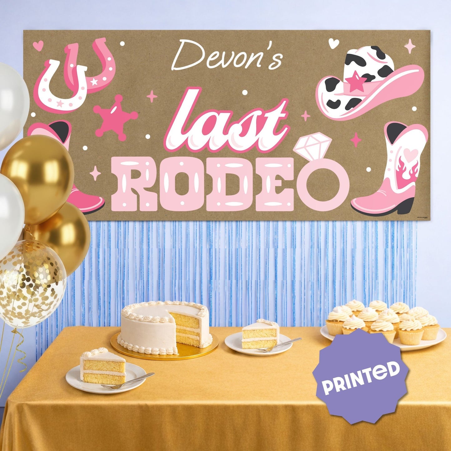 Custom Text Last Rodeo Kraft Banner