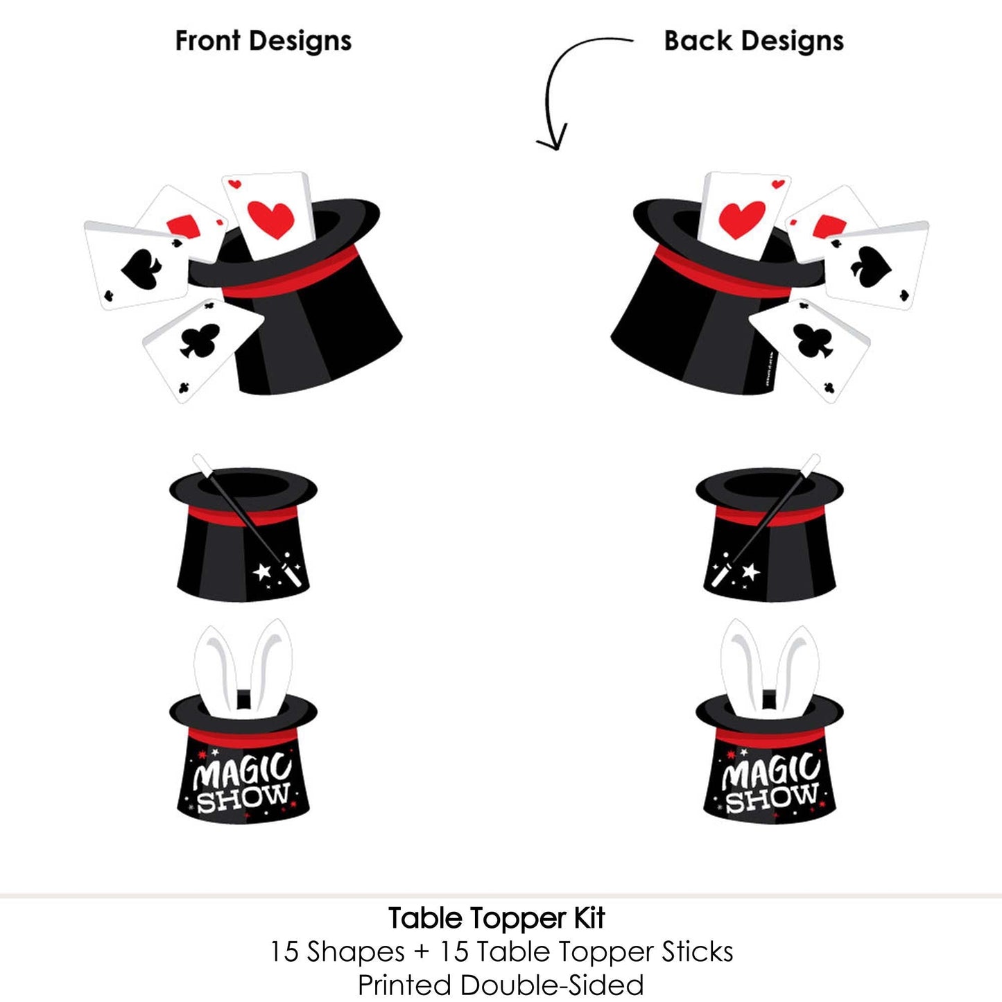 Ta-Da, Magic Show - Magical Birthday Party Centerpiece Sticks - Table Toppers - Set of 15