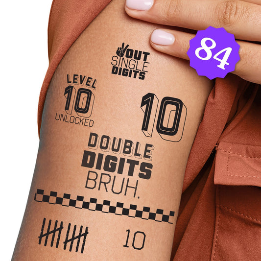 10th Birthday Bruh Temporary Tattoos - 84 Ct