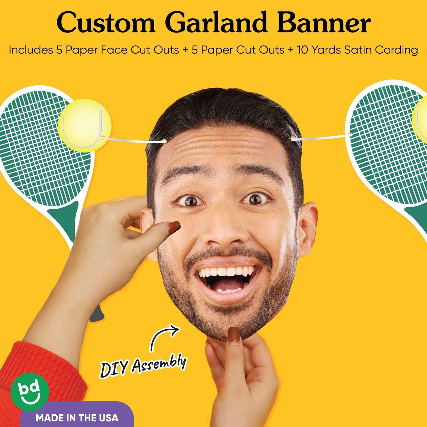 Custom Face Tennis Garland Banner