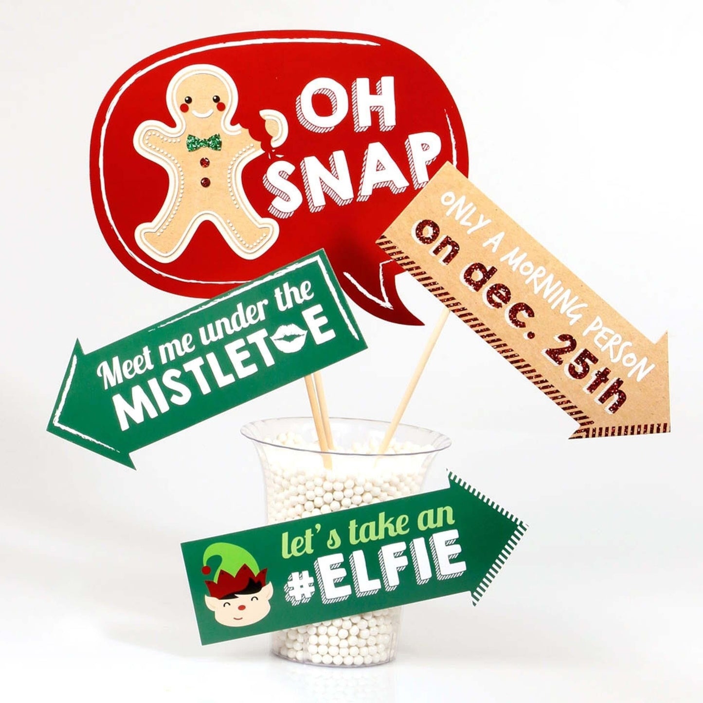 Funny Christmas - 10 Piece Christmas Photo Booth Props Kit