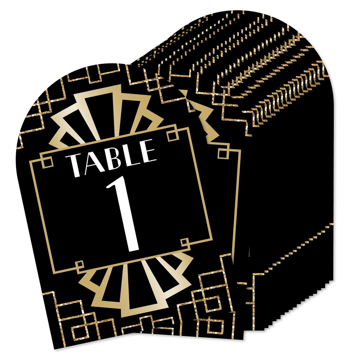 Roaring 20's - 1920s Art Deco Jazz Party Double-Sided 5 x 7 inches Cards - Table Numbers - 1-20