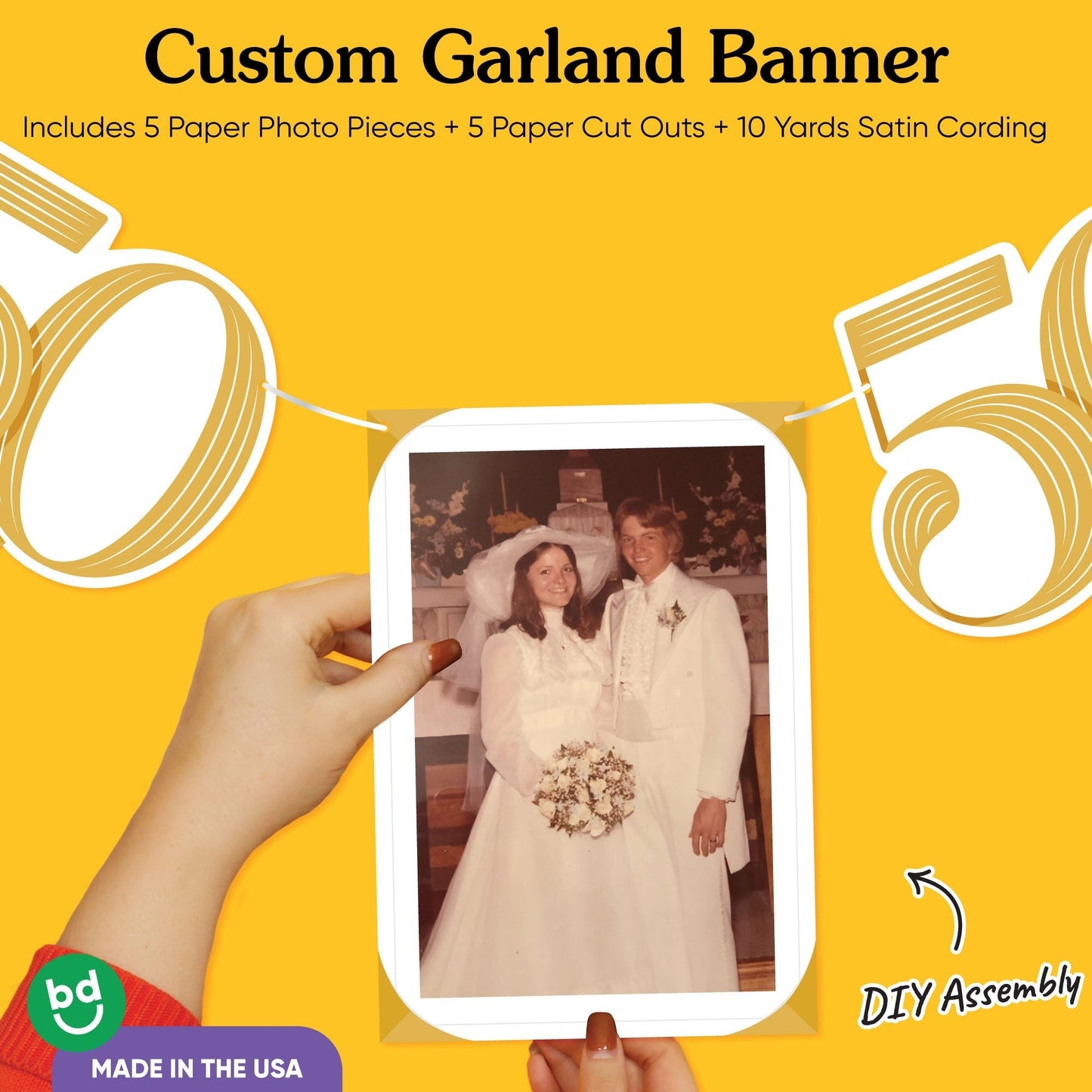 Custom Photo Garland Banner - 50th Wedding Anniversary